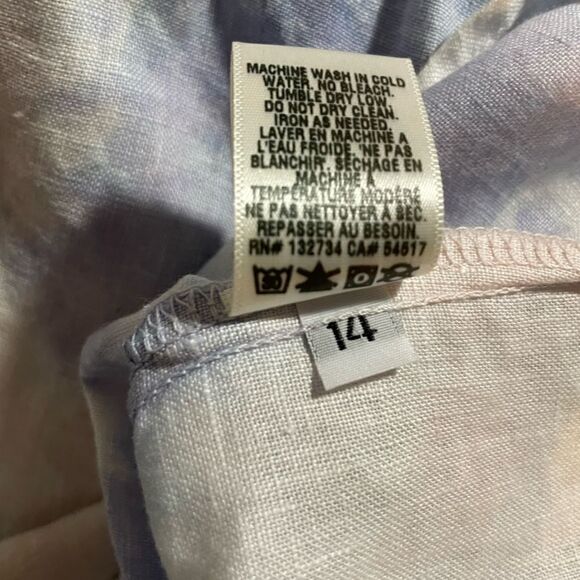 Bella Dahl Linen Tie Dyed Summer Top Size Girls 14 - Picture 4 of 8